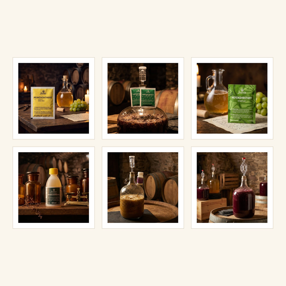 Maischewerk Brennmaische-Set: Weinhefe Brennmaisch, Hefenährsalz, Hefenährstoff Komplex, Antigeliermittel, Schaumverhüter, Gärröhrchen